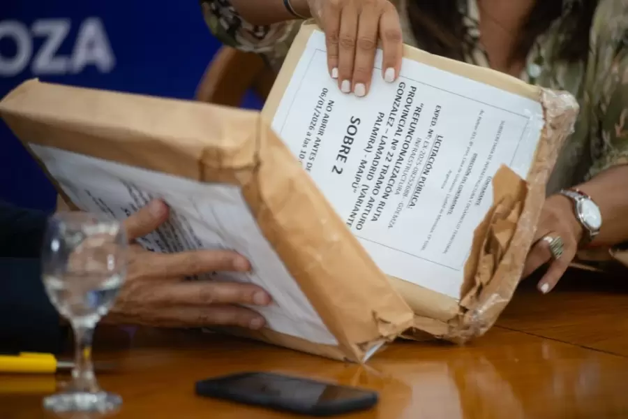 Gran interés por la obra pública: los sobres con las ofertas de las once firmas que compiten por modernizar el principal ingreso a la provincia.