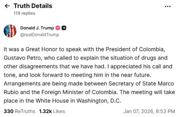 Donald Trump hizo una publicación en su red social, confirmando la desescalada tras el llamado telefónico.