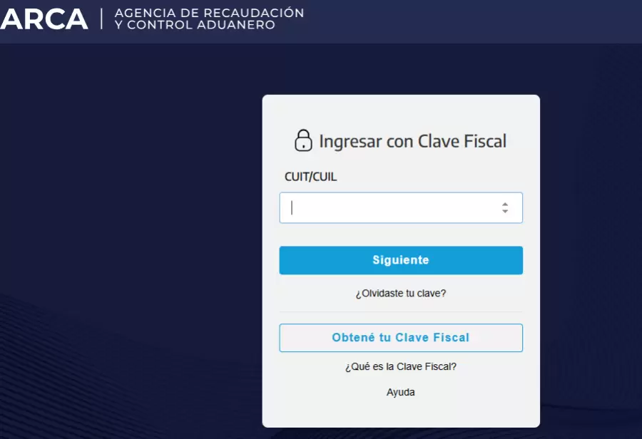 Para ingresar a ARCA y pedir la devolución de percepciones, es necesario tener una clave fiscal con nivel 2 de seguridad