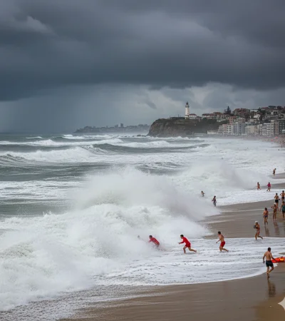 Operativo de emergencia en la Albufera de Mar Chiquita tras el meteotsunami que sorprendió a los turistas en la Costa Atlántica.