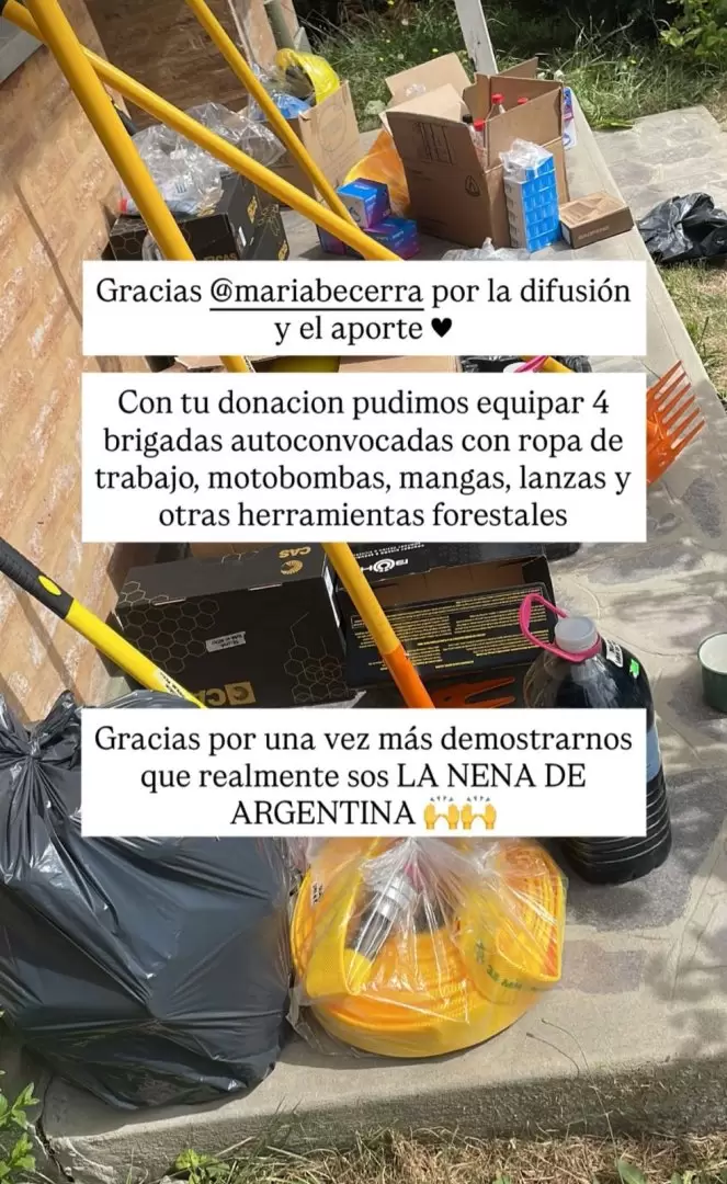 La historia con la que agradecieron el aporte de María Becerra