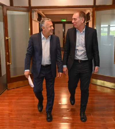 Alianza estratégica: Alfredo Cornejo y Diego Santilli analizarán la agenda de reformas nacionales y la infraestructura de las provincias.
