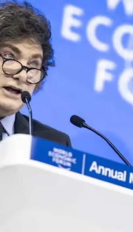 Javier Milei en su participación en Davos en 2025. (Foto: archivo web)