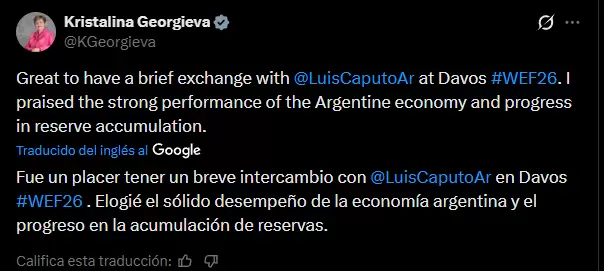 Twit de Kristalina Georgieva