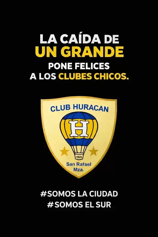 El posteo en las redes oficiales del club Huracán