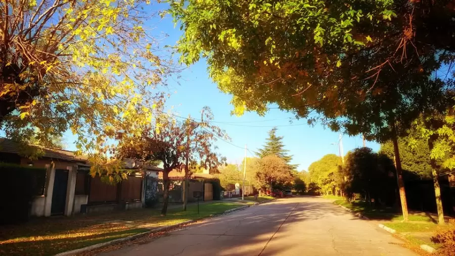 Atardecer y otoño en Ciudad Evita, el barrio que "pinta" a la esposa de Perón.
