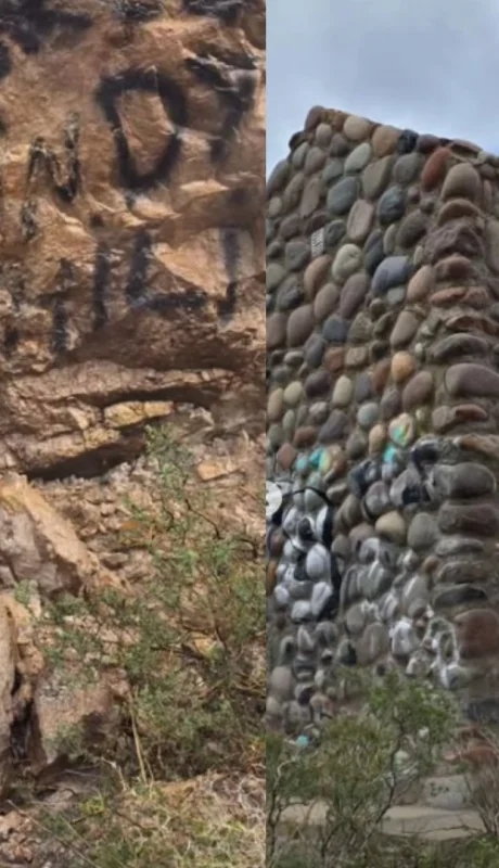 Restauración en altura: Integrantes de ProMontaña utilizan equipos de hidroarenado para remover aerosoles en la precordillera.