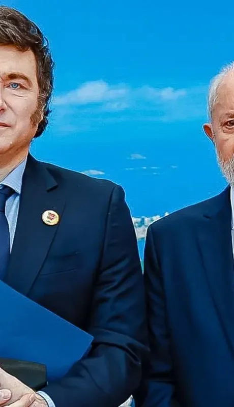 Los presidentes Lula y  Javier Milei
