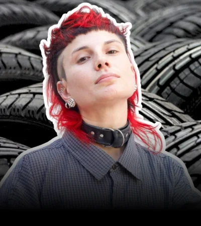 Gimena Galli crea accesorios de alta calidad reutilizando caucho de neumáticos.