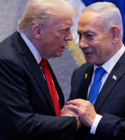Donald Trump junto a Benjamín Netanyahu