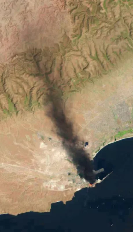 Vista espacial de la Terminal de gas en Qatar